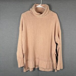 Aerie Womens Sweater‎ Size Small Pink Peach Long Sleeve Cowl Neck